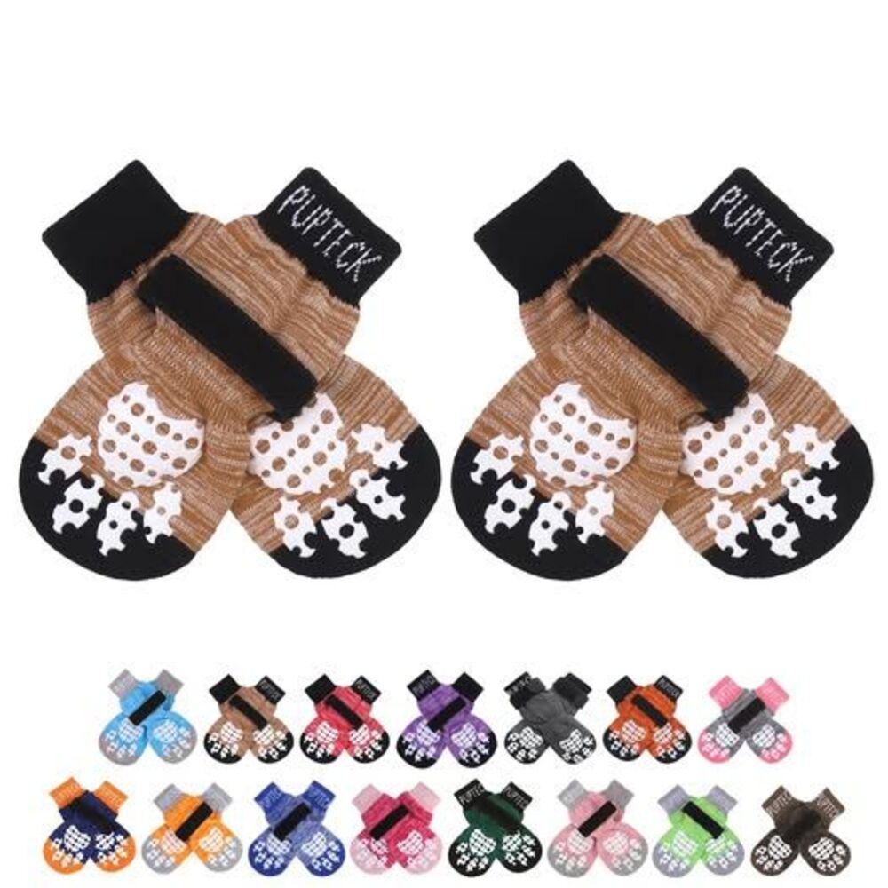 PUPTECK Anti-Slip Dog Socks with Double Sides Grips